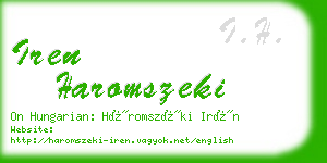 iren haromszeki business card